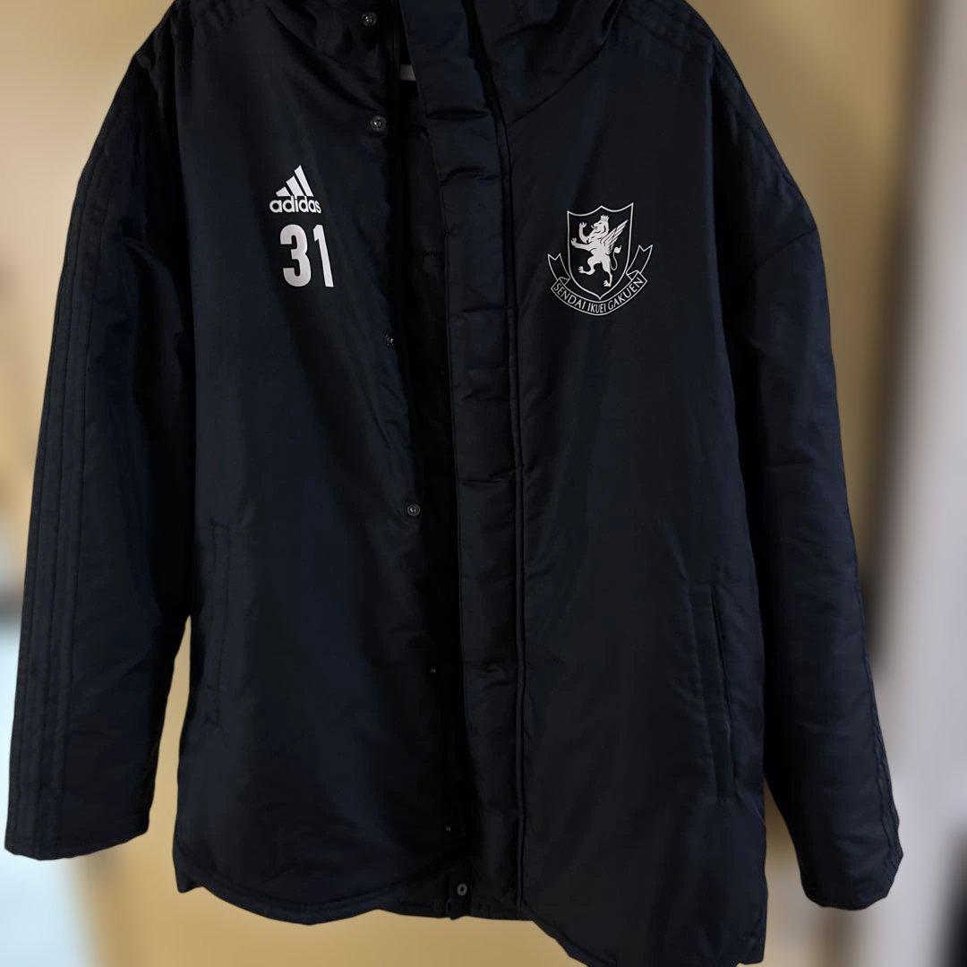 adidas 仙台育英学園 ベンチコート 2XL 黒