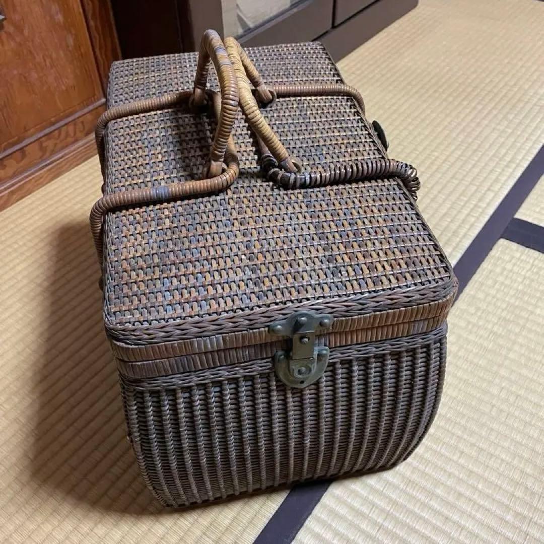 最終価格　希少　当時物　ラタン　ピクニック　バスケット