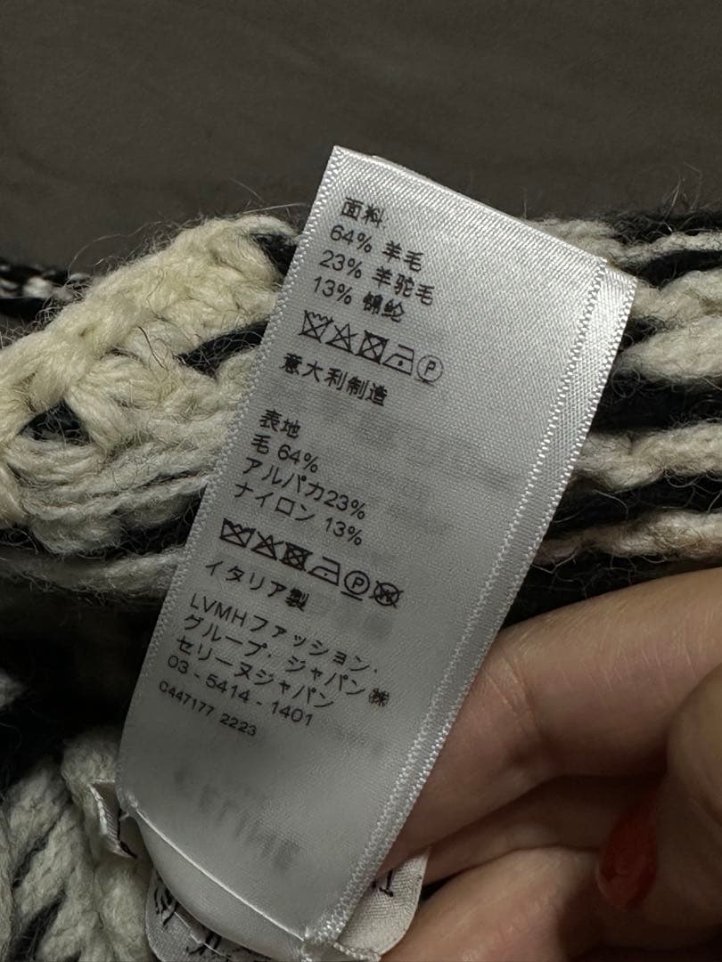 CELINE チェック柄 帽子 M/L
