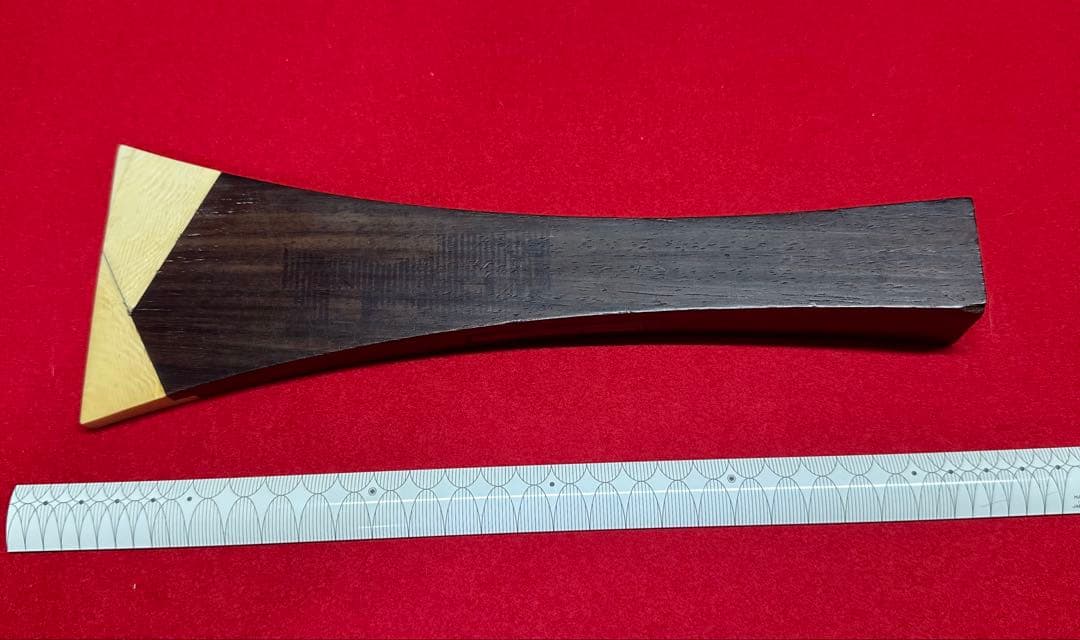 義太夫三線撥49 黒檀と天然素材 約24.4cm 259g 開き8.7