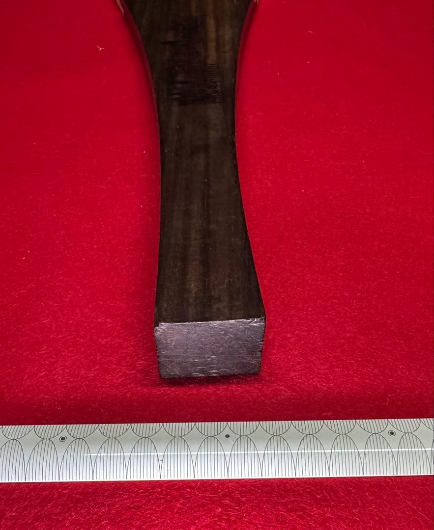 義太夫三線撥49 黒檀と天然素材 約24.4cm 259g 開き8.7