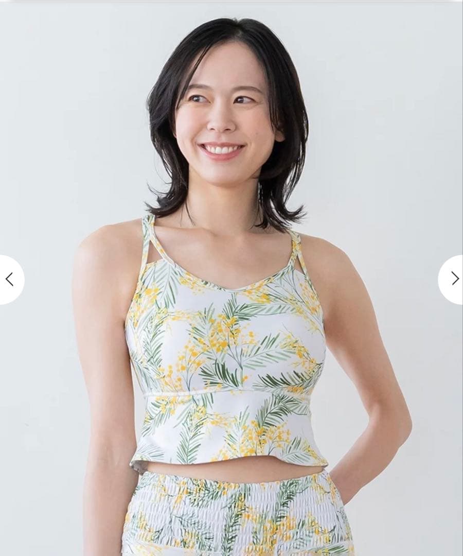 新品未使用　SUKALA スプリングフラワーフレアブラトップ　ミモザ　サイズL