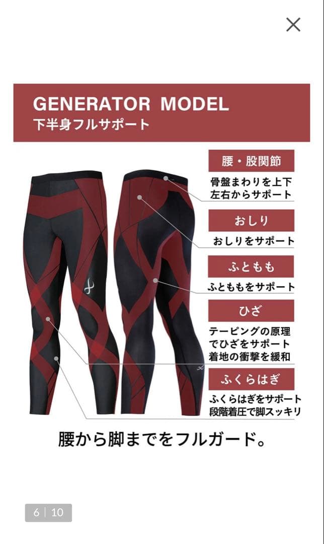 美品　ワコール　CWX メンズ　スポーツ　タイツ　HZO639 黒　MB