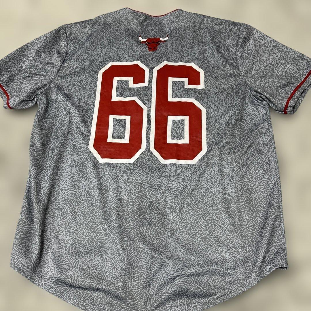 NBAシカゴブルズバスケットボールシャツ66 刺繍入XXL