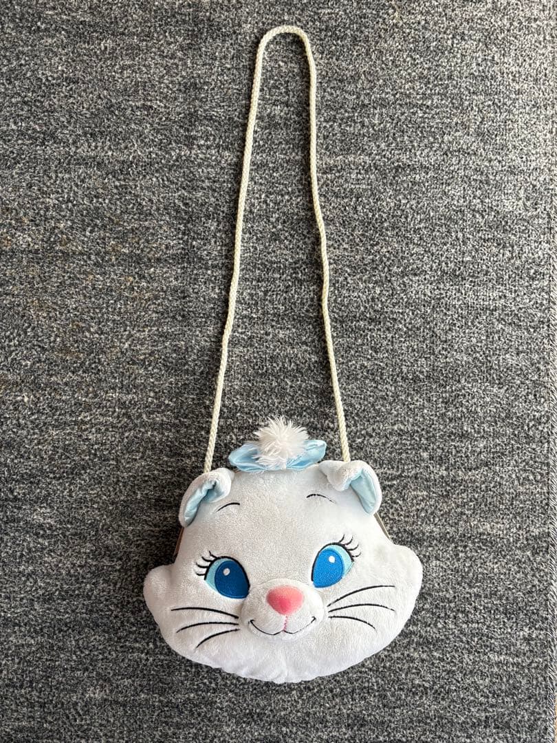【美品お買得‼️】ディズニー　水色マリーちゃん　がま口ショルダーバッグ