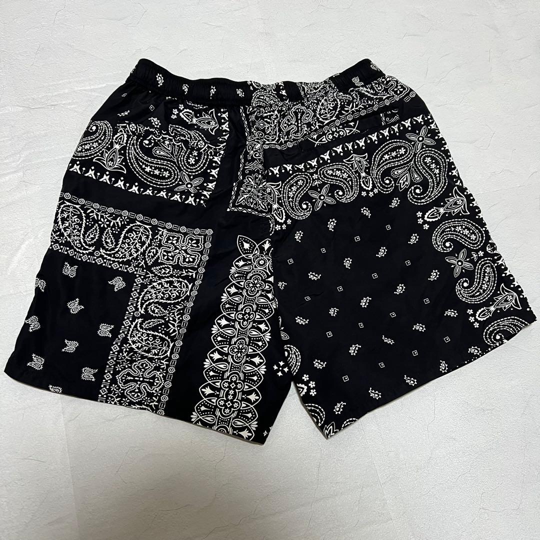 希少美品 F.C.R.B. SHORTS S ブラック バンダナショーツ