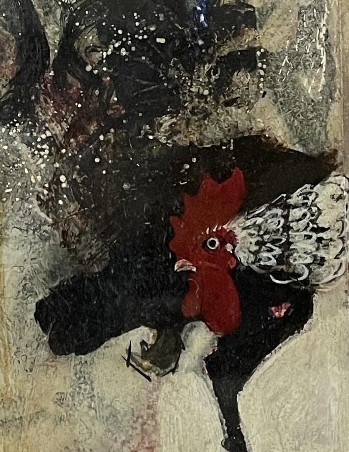 清原啓一　　「雄 鶏」　　油彩画（洋画）　　日展作家