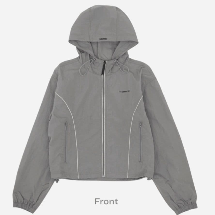 アイドル LE SSERAFIM Crop Wind Breaker Grey L-XL