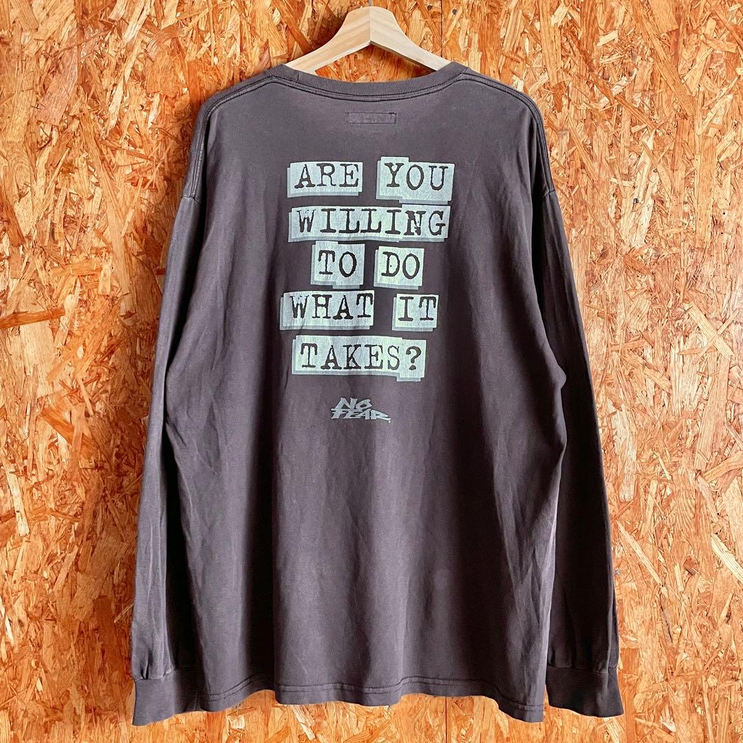 90s NO FEAR レタリング 長袖 Tシャツ フェード 横乗り レア