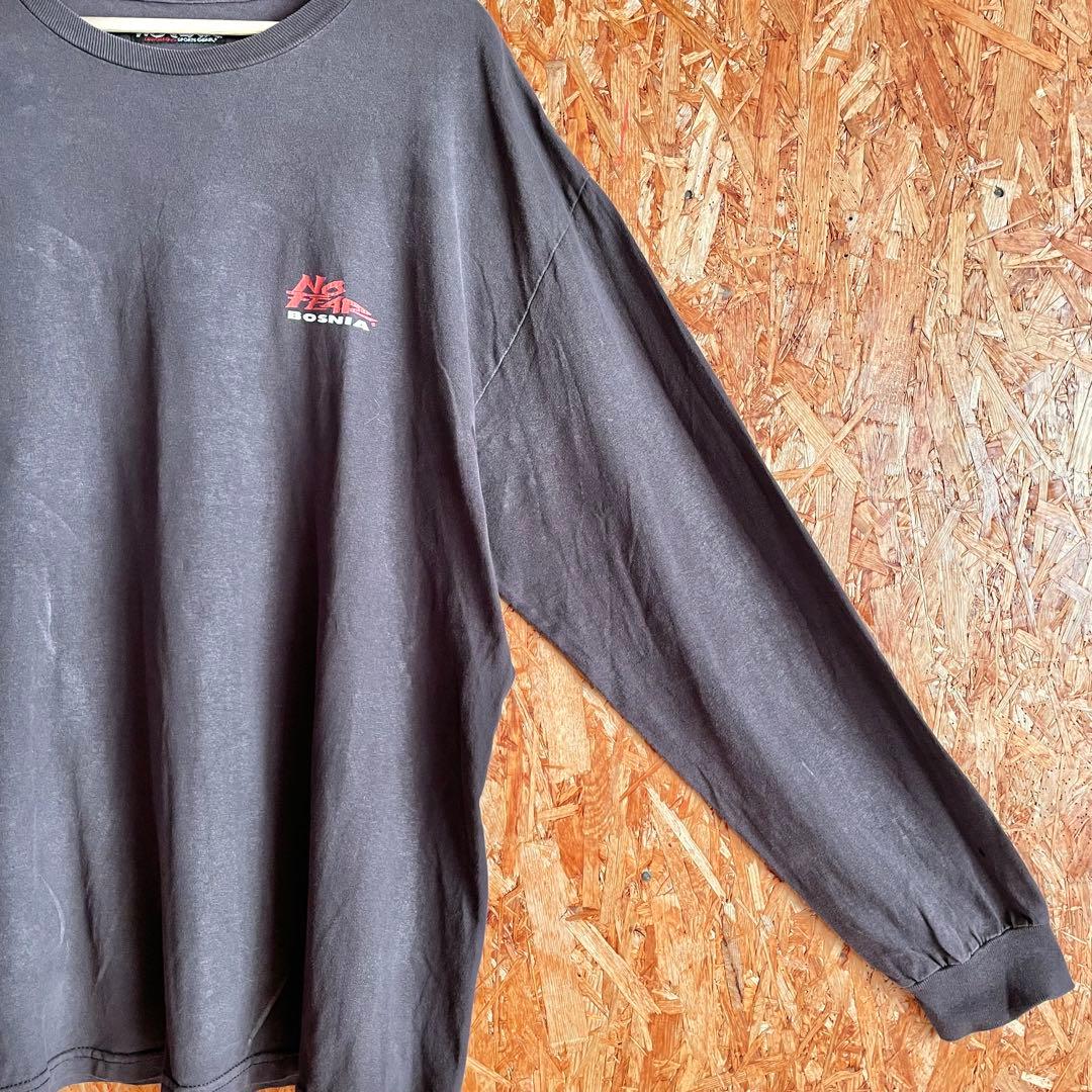 90s NO FEAR レタリング 長袖 Tシャツ フェード 横乗り レア