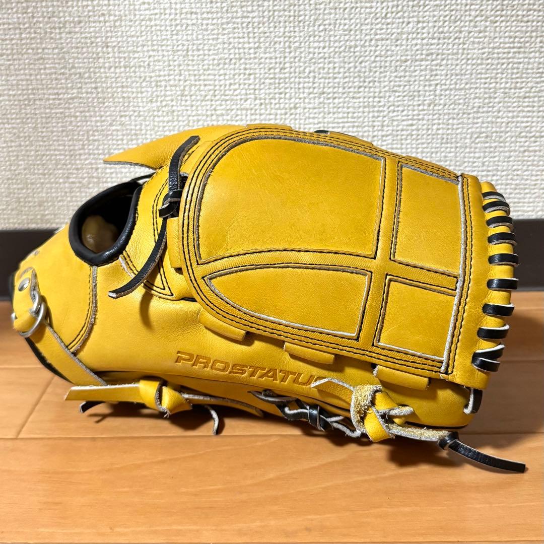 美品 ZETTプロステイタス 軟式用グローブ 藤浪晋太郎モデル イエロー