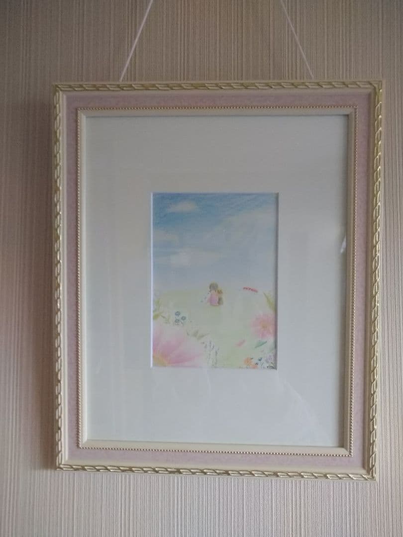 色鉛筆画　原画　一点物　額縁付き　【天国へ】