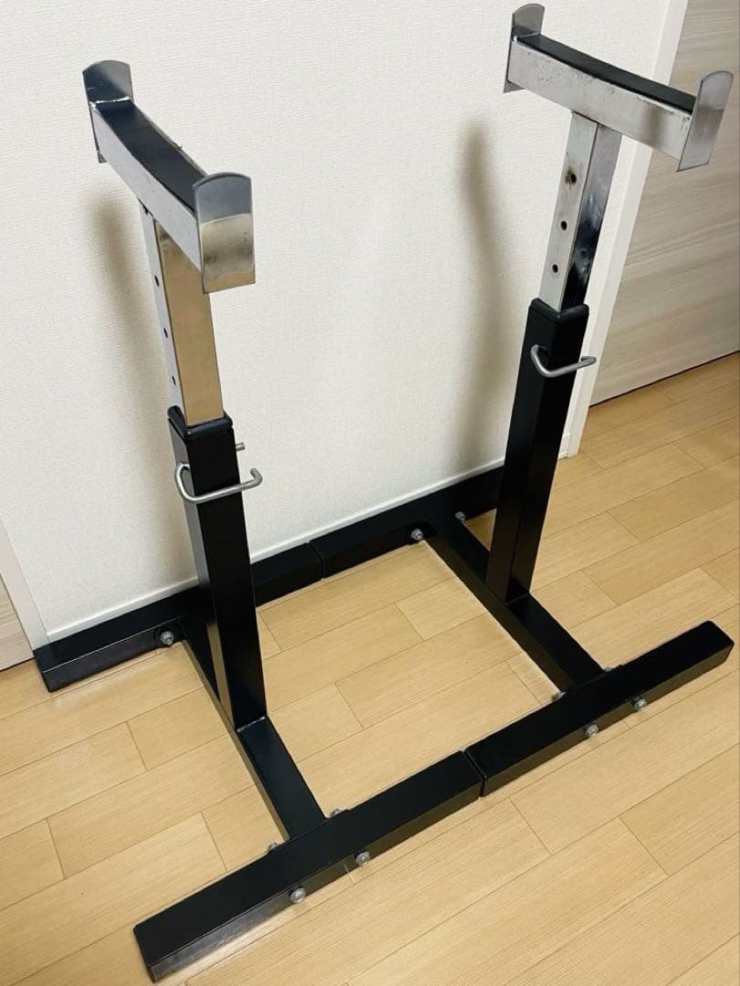 バーベル用　セーフティラック 左右セット 高さ調節可 筋トレ ホームジム