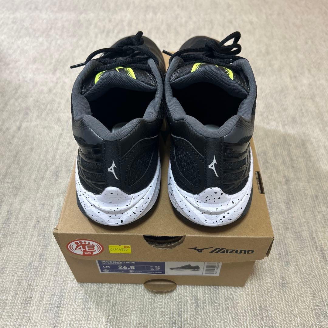 Mizunoバドミントンシューズウェーブクロー3ワイド26.5ブラック/イエロー
