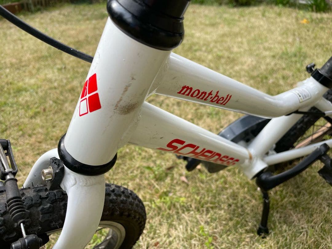 値下げ　シャイデック　モンベル　キッズ　自転車16インチ ホワイト　後輪泥よけ付