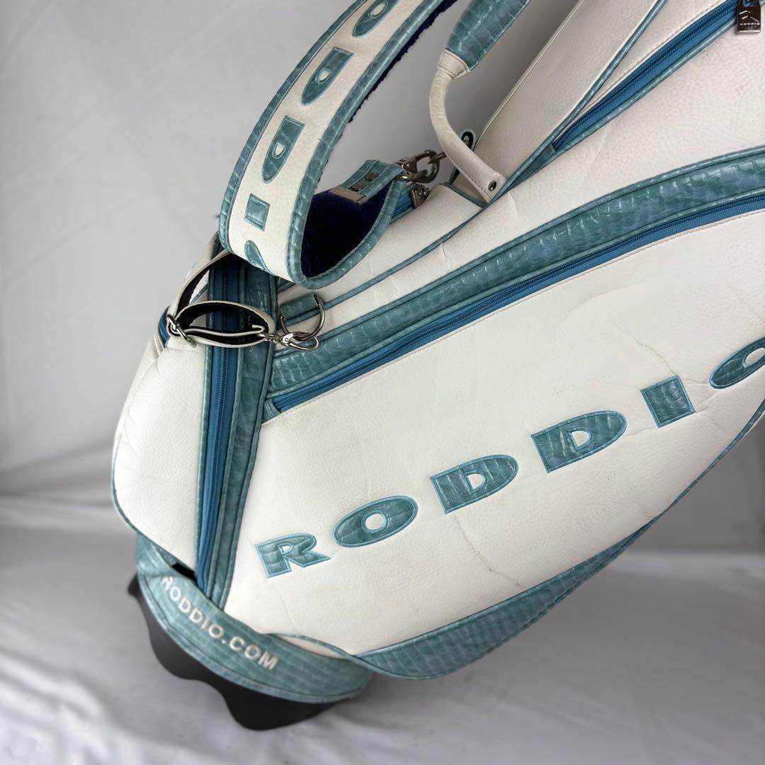 【希少】Roddio ロッディオ キャディバッグ ホワイト ブルー クロコ 合皮