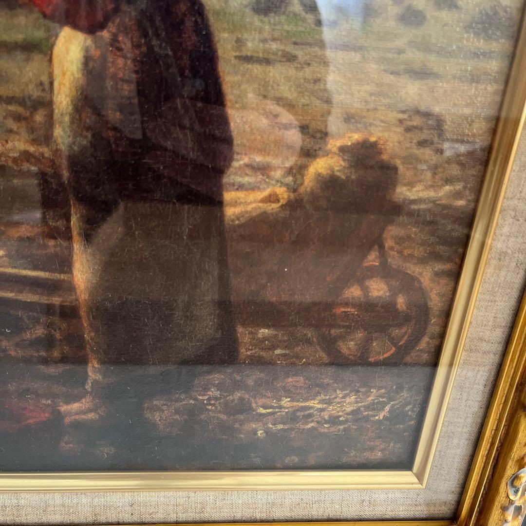 【新品】ジャン=フランソワ・ミレー 晩鐘 絵画 複製画 高級額装ブラックゴールド