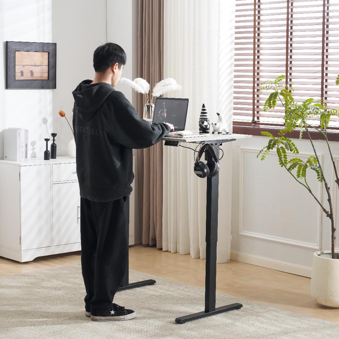 【グレー】電動昇降デスク スタンディングデスク 幅100cm 昇降式テーブル