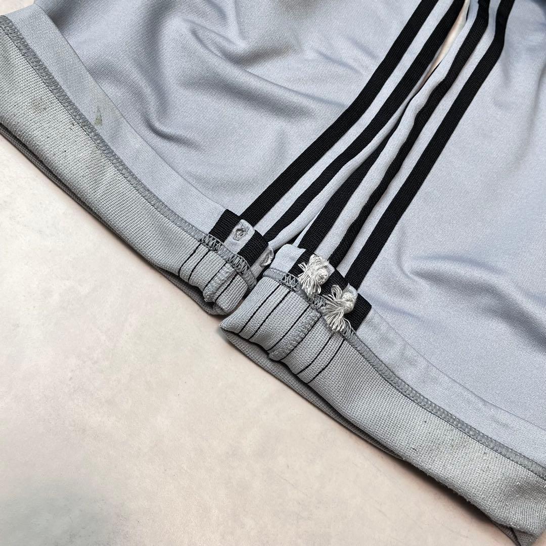 00s adidas トラックパンツ 3ライン ライトブルーグレー L