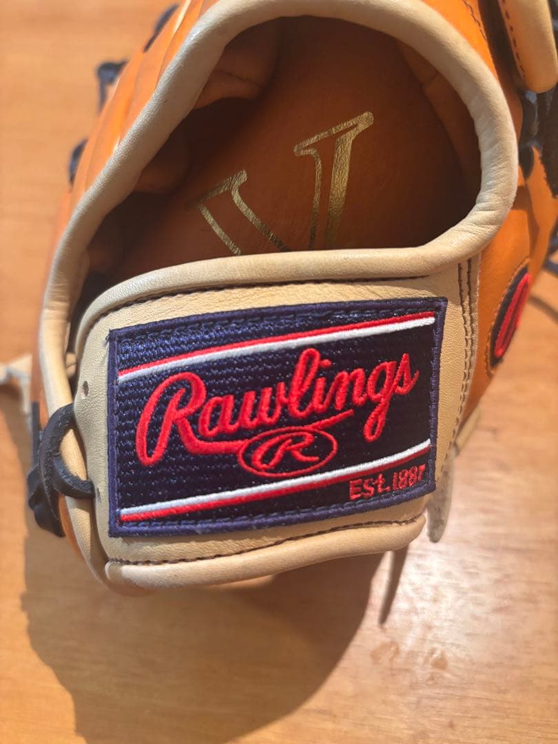 Rawlings 12.5インチ 外野用 軟式グローブ キャメル　右利き用