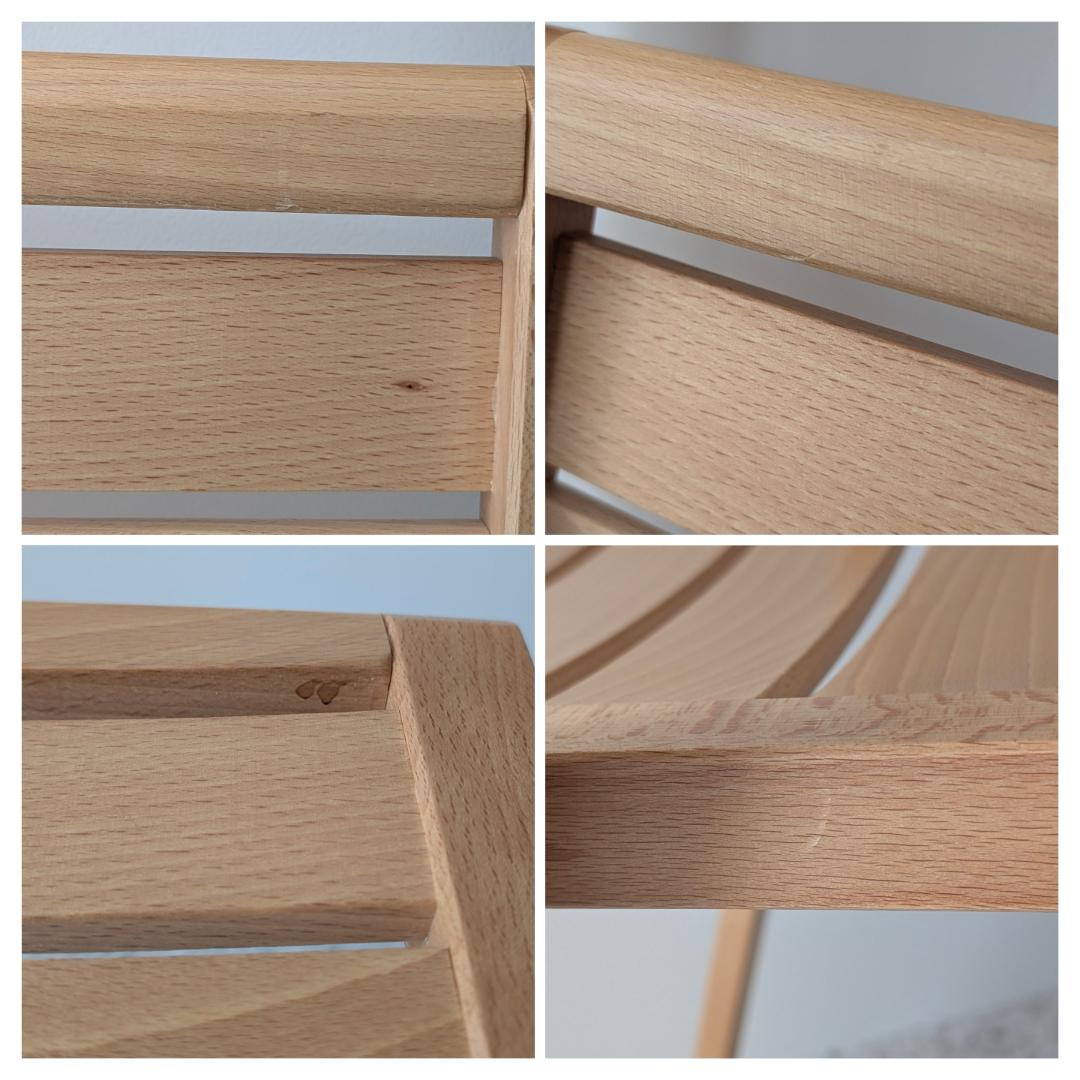 90s ビンテージ 無印 イタリア製 ブナ材 折りたたみチェア 2脚セット 美品