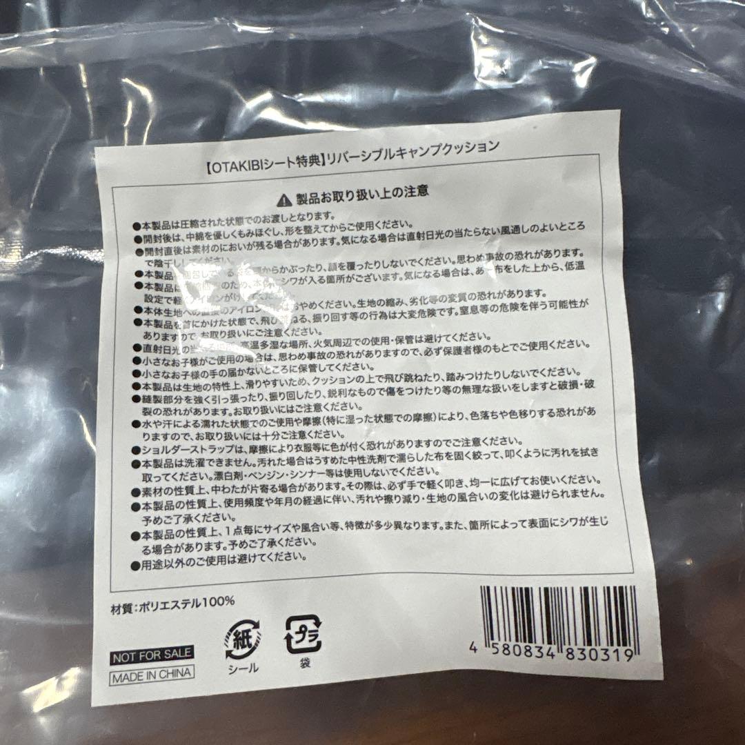 ケツメOTAKIBIシート特典 リバーシブルキャンプクッション2こ 銀テープ付
