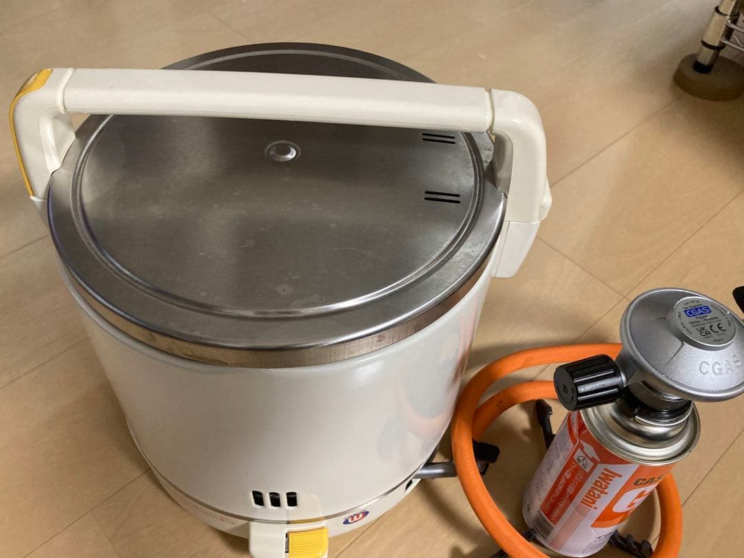防災キャンプ　 10合炊き炊飯器&レギュレーター&ホース一式