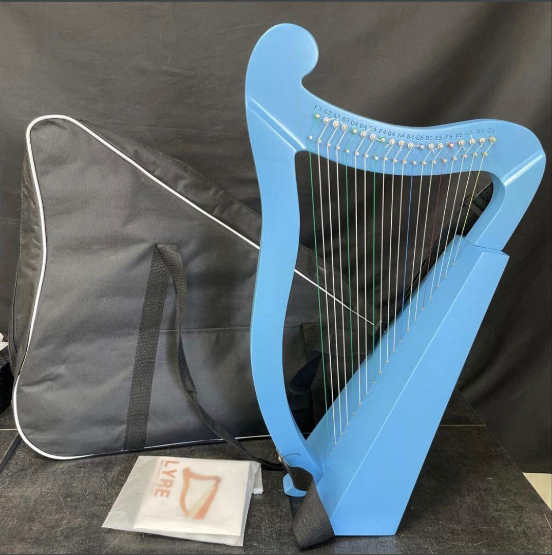 LYRE ライヤーハープ 19弦 ブルー ソフトケース付き