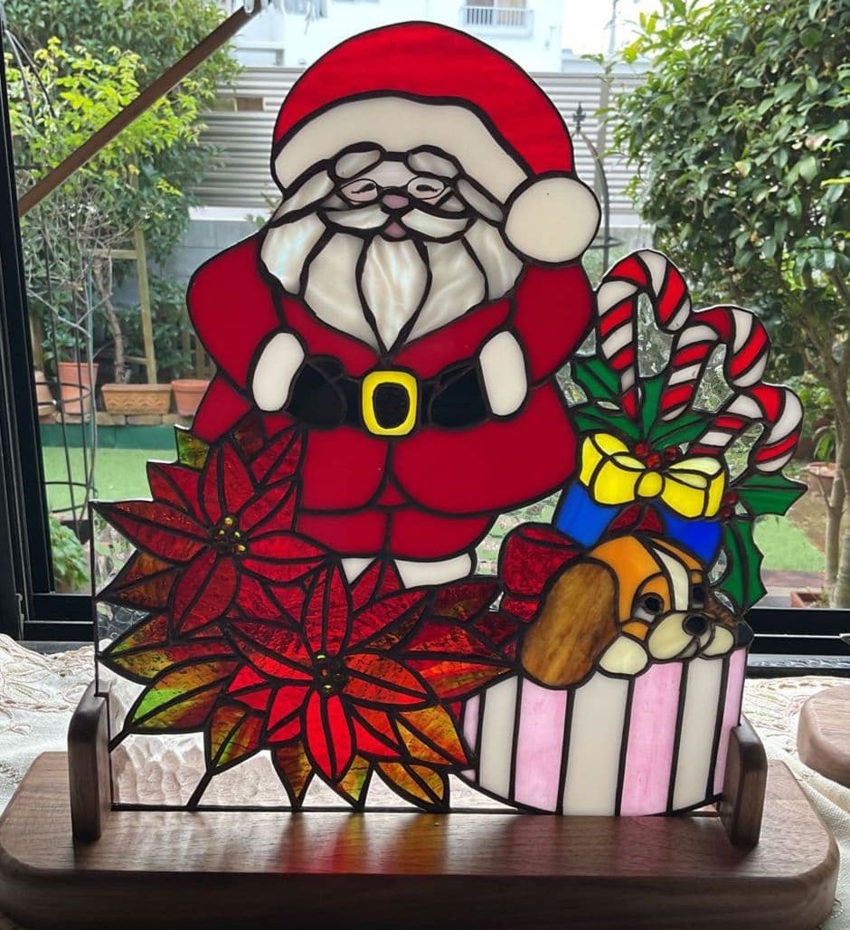 ステンドグラスパネル　クリスマス①