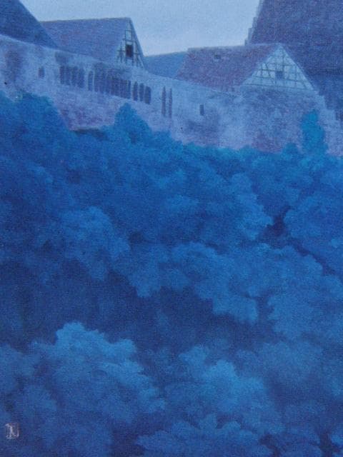 東山魁夷、【古都遠望】、希少な額装用画集画、新品高級額 額装付