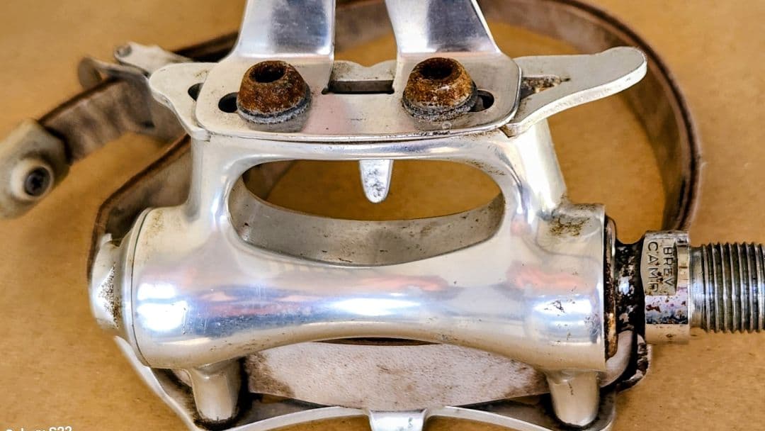 Brev.Int.Campagnolo ペダル レザーストラップ付 M