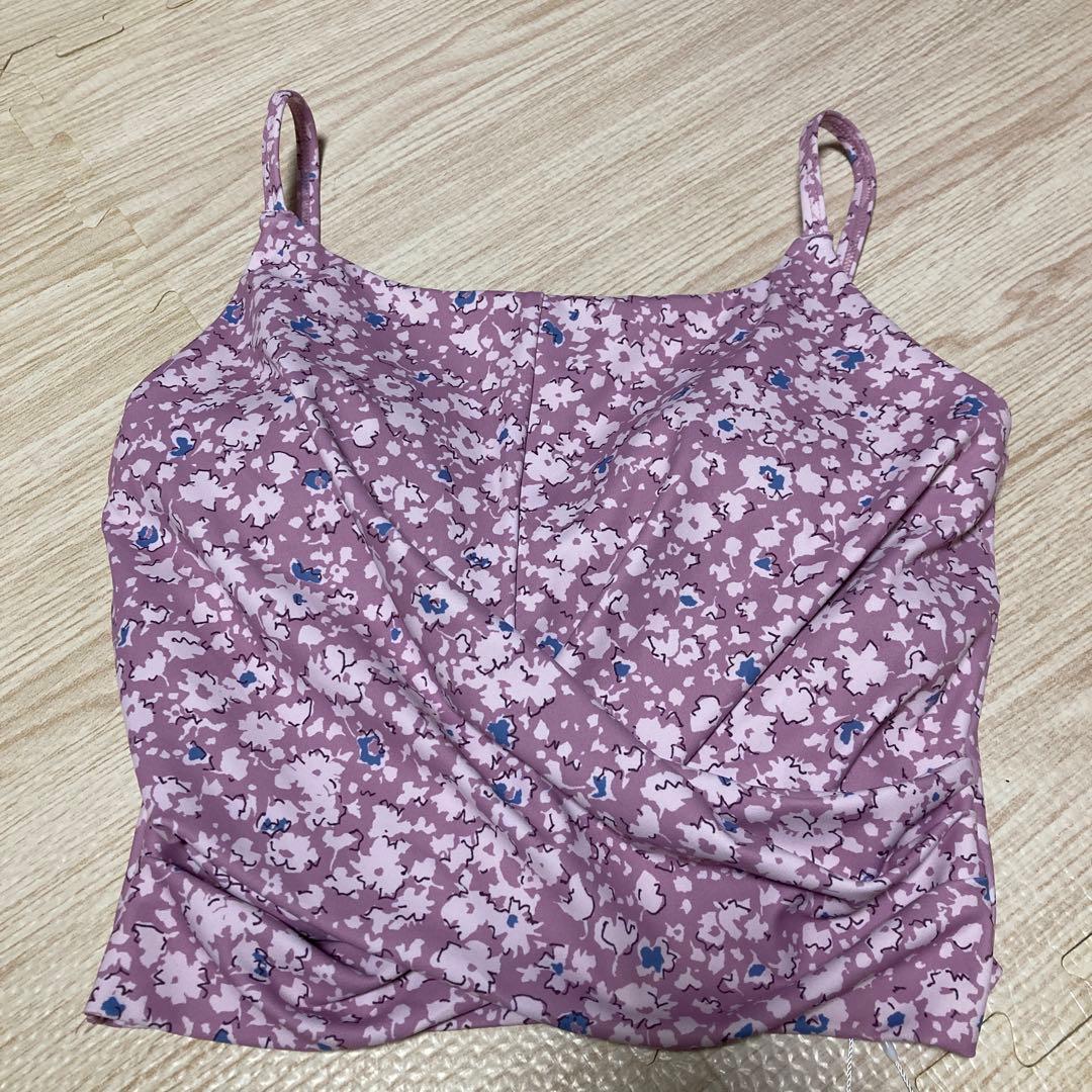 スカーラ　ショートタンクトップ　花柄