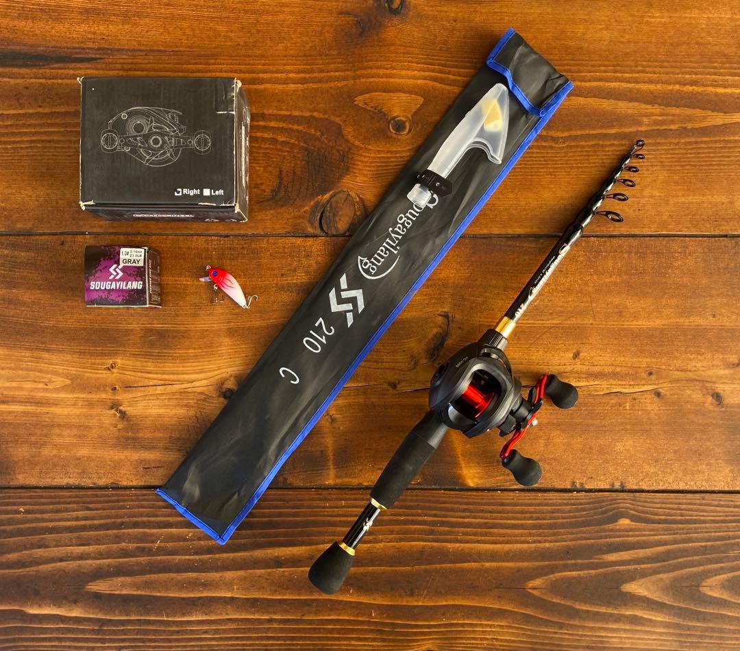 バス釣りセット　バスロッド　7ft ベイトロッド　ベイトリール　カーボンロッド