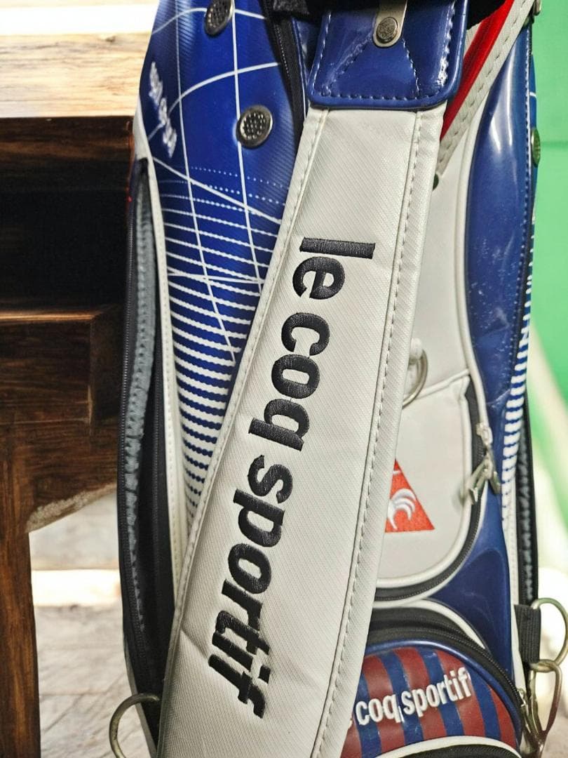 かりめろ送le coq e golf 高級エナメル大型ゴルフバッグホワイト