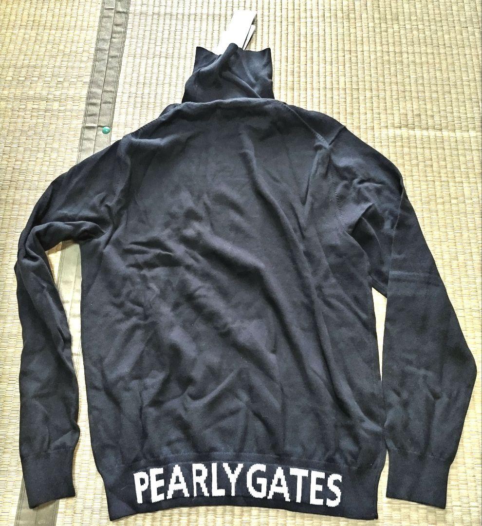 新品　 パーリーゲイツ ダークネイビー カシミヤタッチ タートルネックニット ４