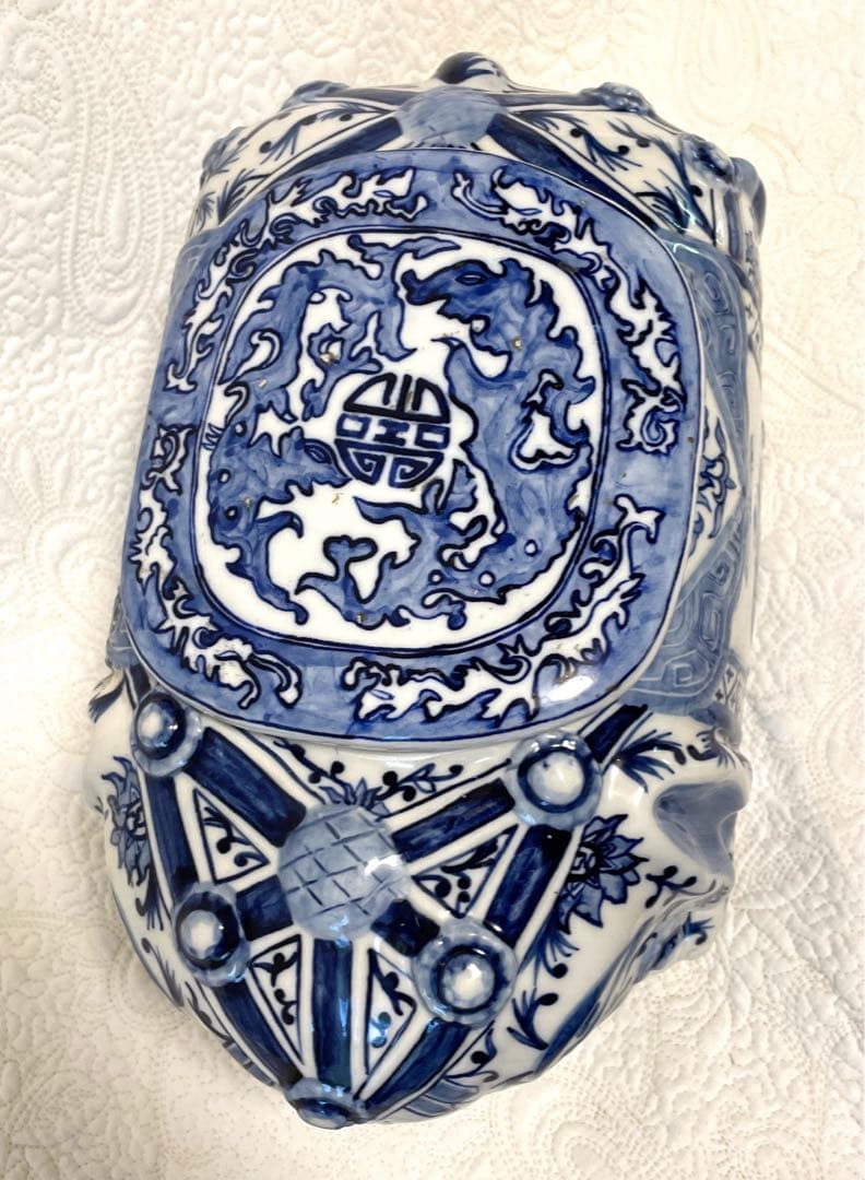 China Seas 象 陶器 置物 花器 小物入 Blue Elephant