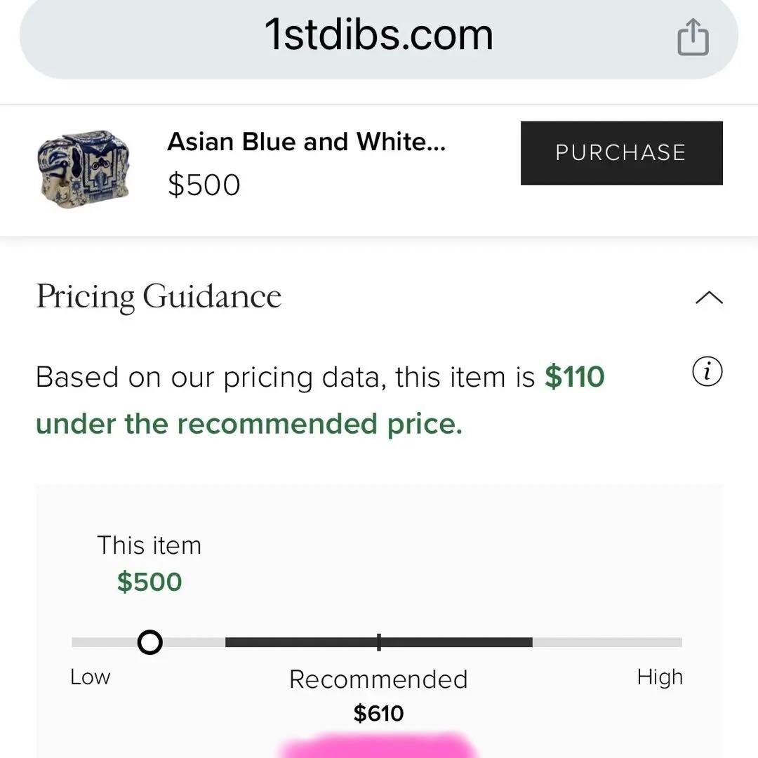 China Seas 象 陶器 置物 花器 小物入 Blue Elephant
