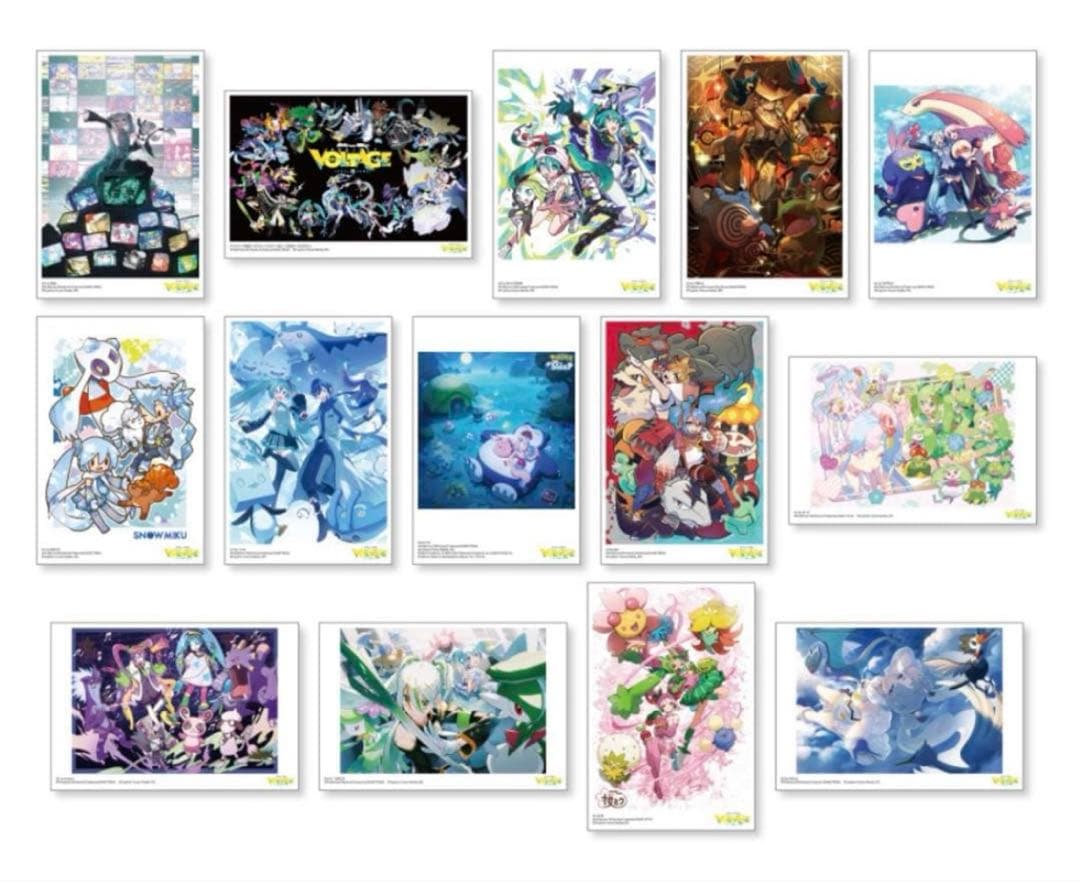 VOLTAGE 初音ミク ポケモン ポストカードセットA,B,C,Dまとめ売り