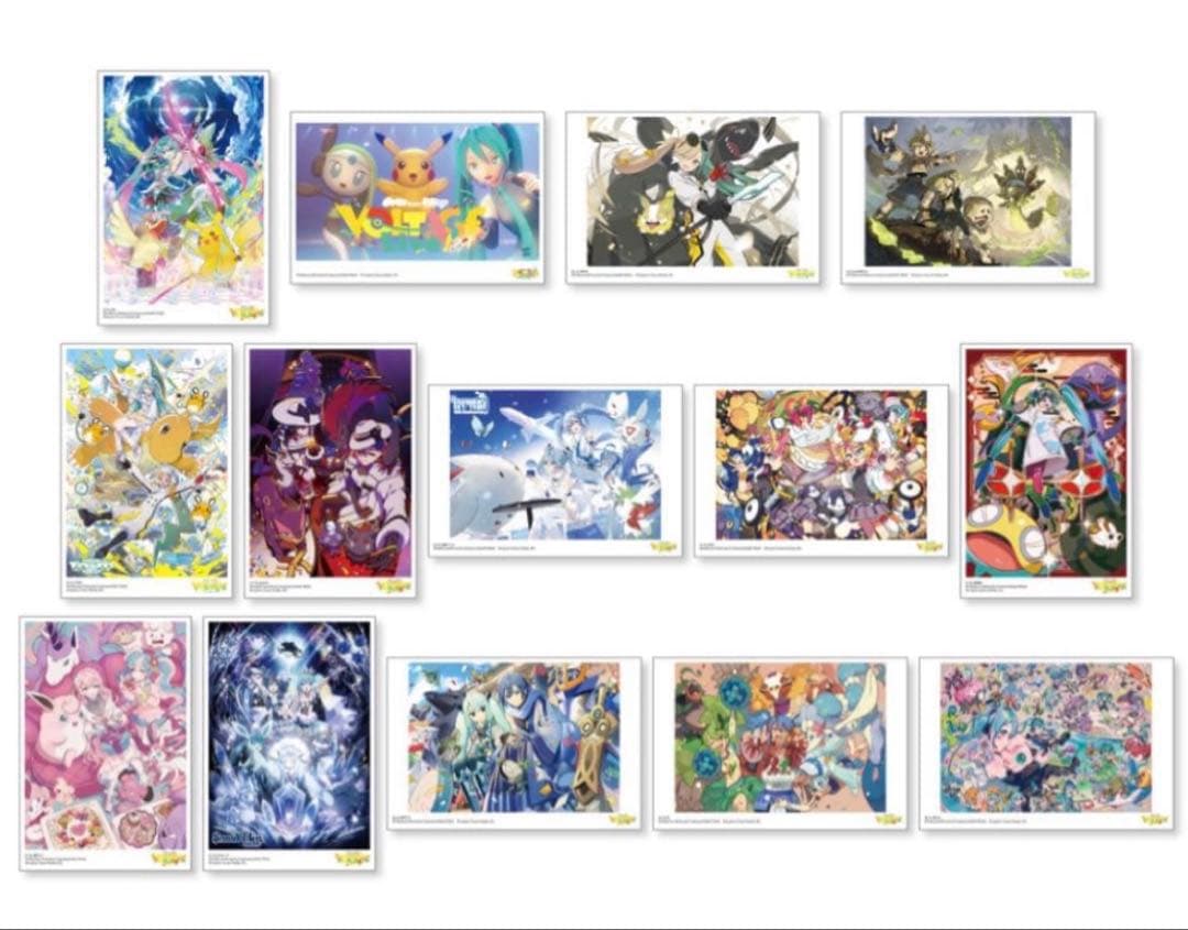 VOLTAGE 初音ミク ポケモン ポストカードセットA,B,C,Dまとめ売り