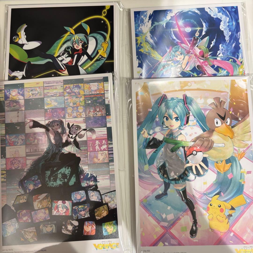 VOLTAGE 初音ミク ポケモン ポストカードセットA,B,C,Dまとめ売り