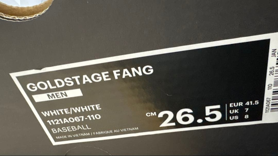 新品ASICS GOLDSTAGE FANGスパイクシューズホワイト