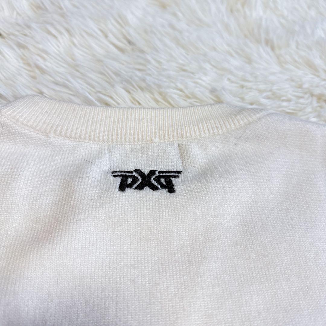 【PXG】美品 ニットセーター ホワイト ビックロゴ Mサイズ メンズ