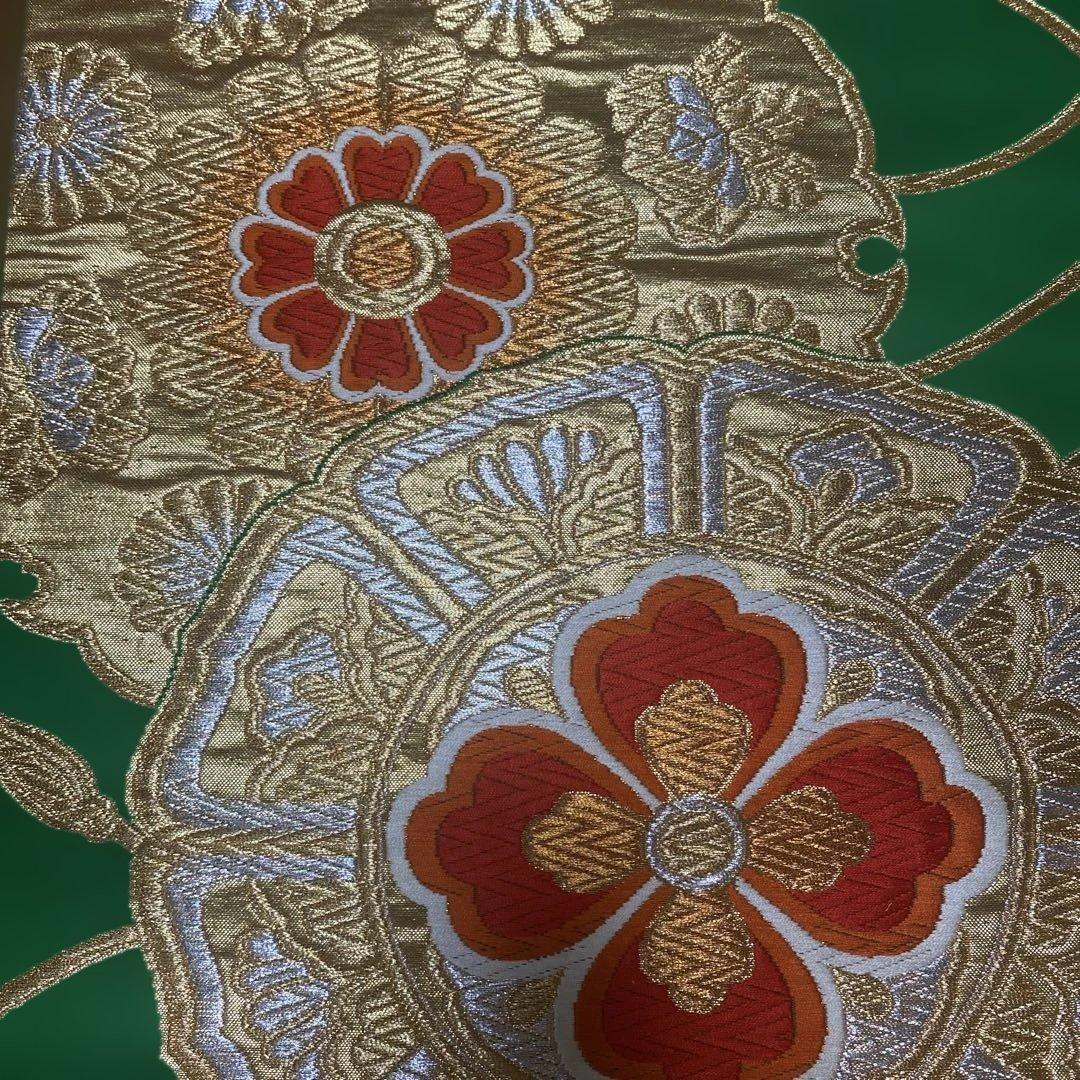 table runner 金彩古鏡文　帯リメイク　正絹