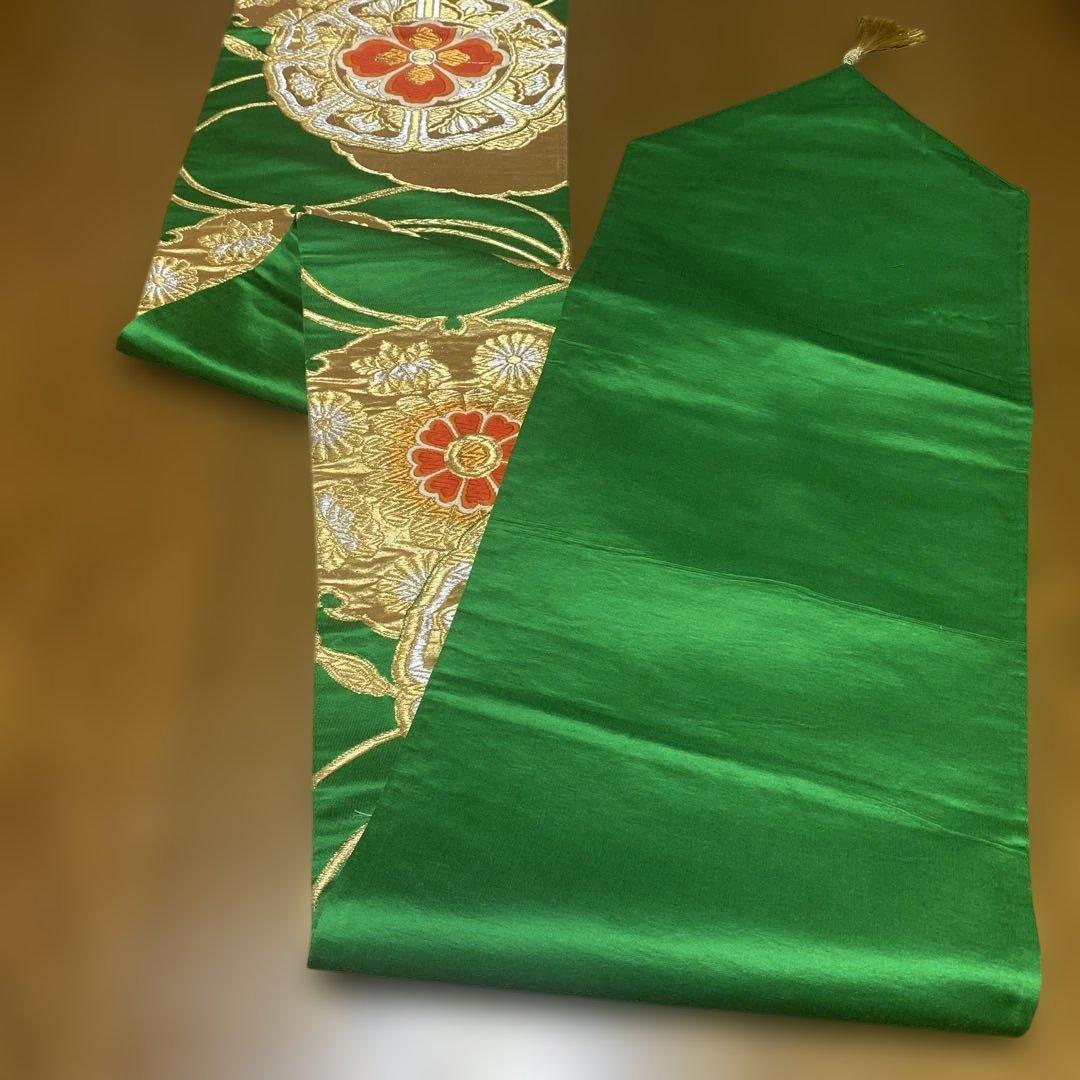 table runner 金彩古鏡文　帯リメイク　正絹