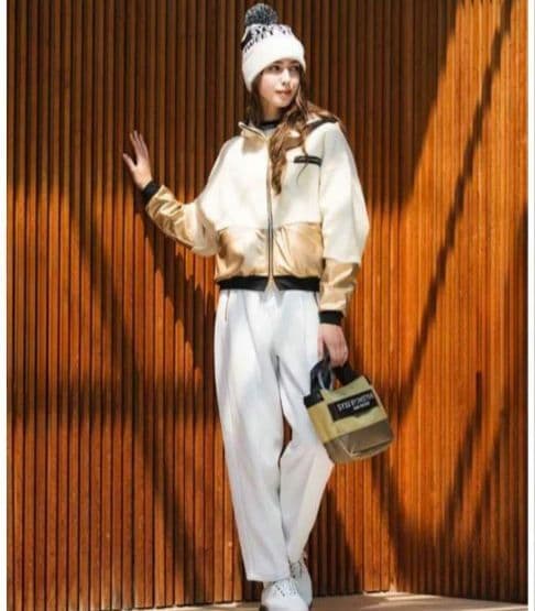 SY32●ツイルタックワイドパンツ ストレートパンツ●Ｌ●定価24,200新品