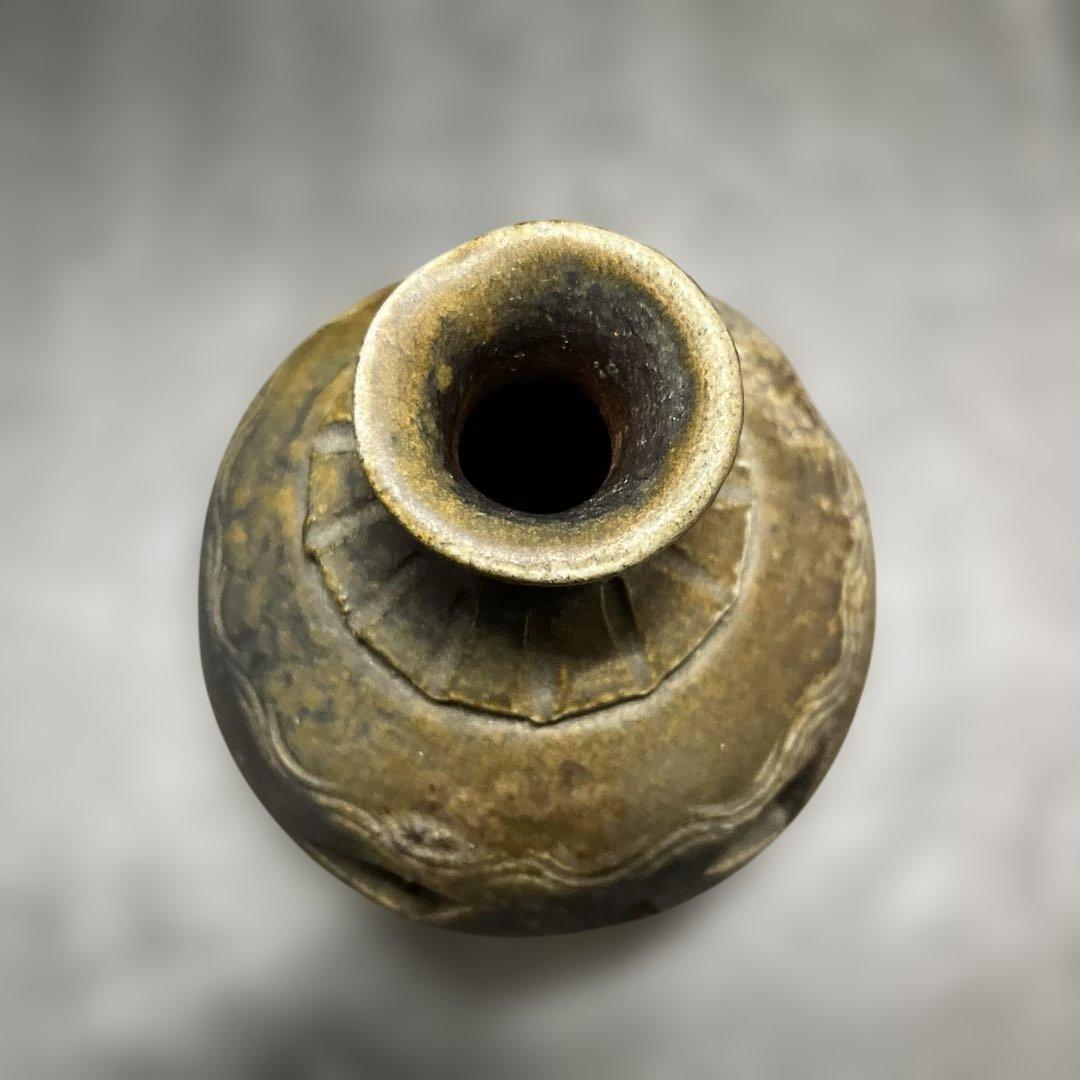 K1 古備前焼き？透かし入り花瓶