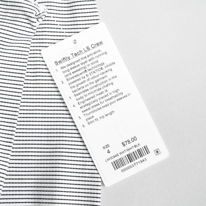 未使用品 lululemon Swifty Tech LS Crew size4