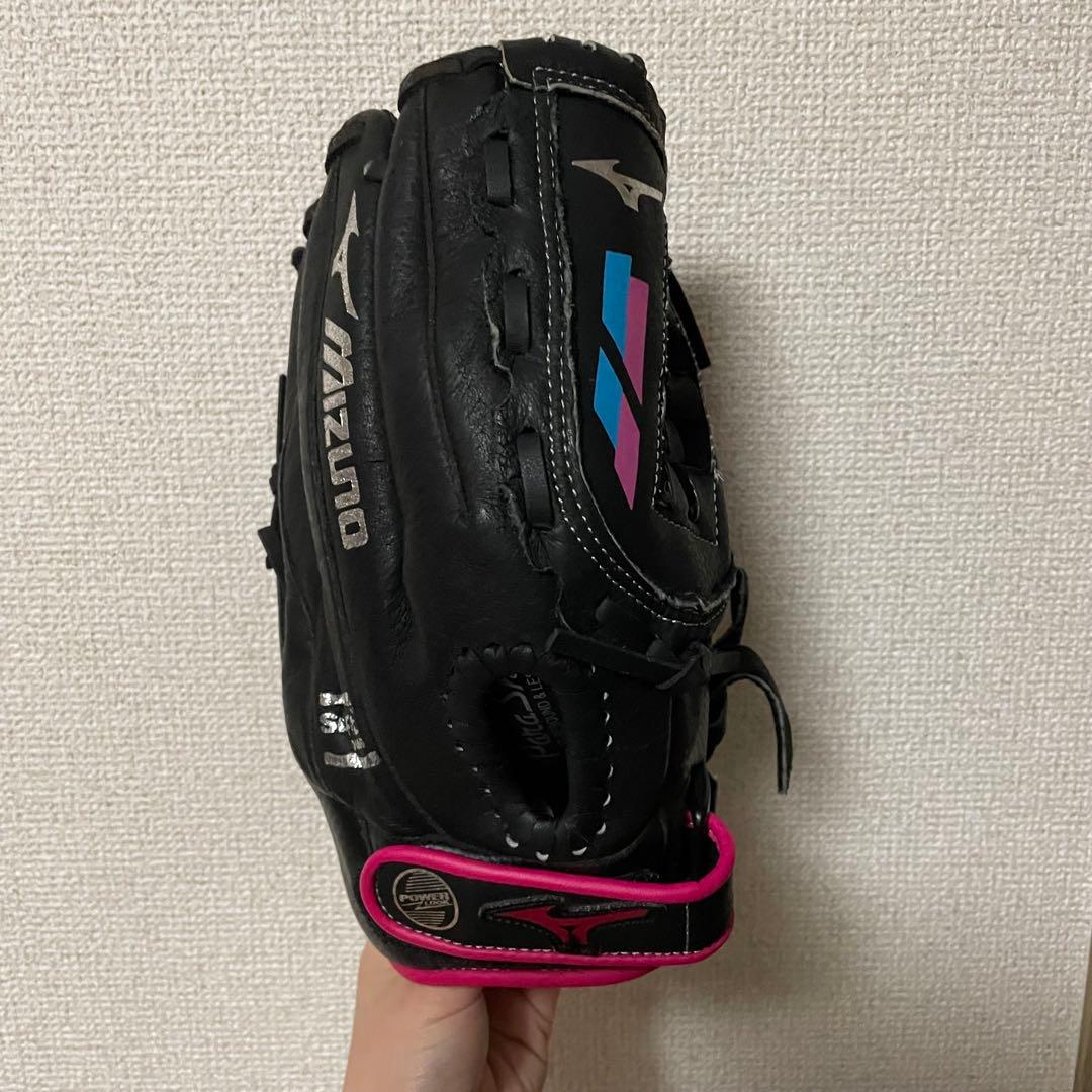 ミズノ（Mizuno） 軟式グローブ 右投用 11インチ ブラック×ピンク