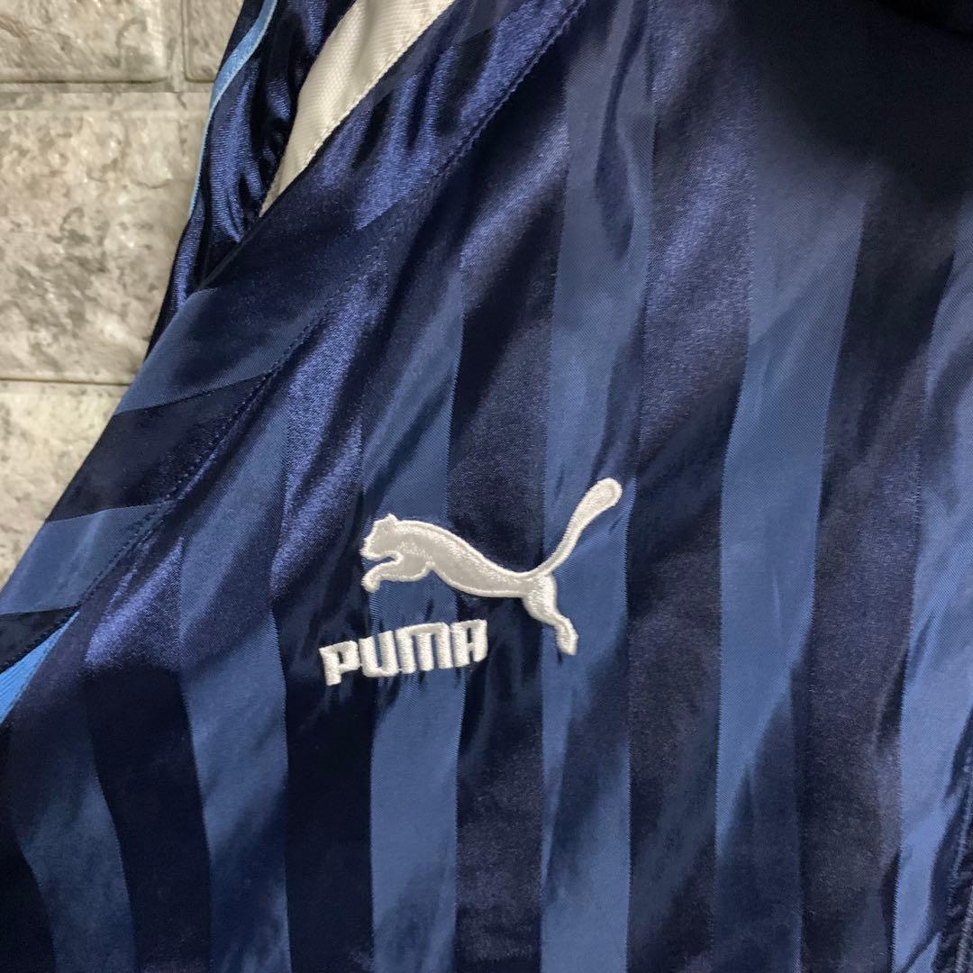 PUMA ナイロンジャケット セットアップ 刺繍ロゴ メッシュ裏地 格納フード