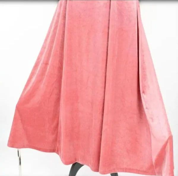 【フラダンス用ドレスアップ 美品 ベロアドレス】 サーモンピンク 艶有り